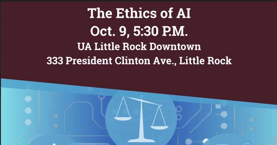 UA Little Rock Downtown will host an interdisciplinary panel discussion on the ethical implications of artificial intelligence at 5:30 p.m. Thursday, Oct. 9.