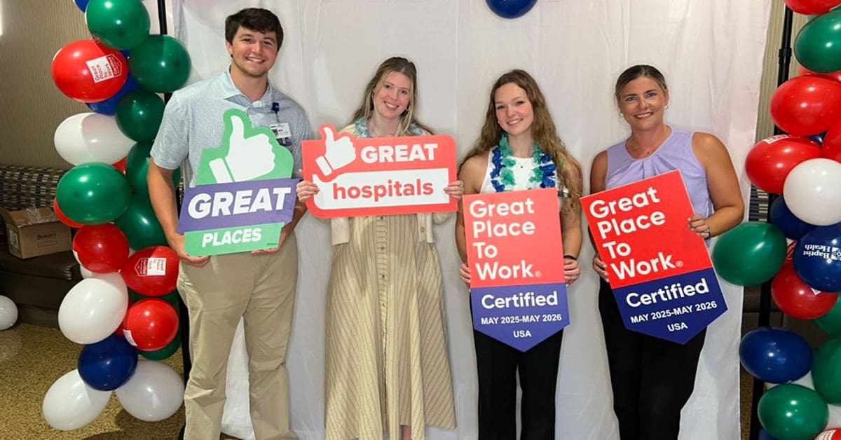Gabriella O’Neil, third from left, a Master of Business Administration student at UA Little Rock, spent her summer interning with Baptist Health in Little Rock.