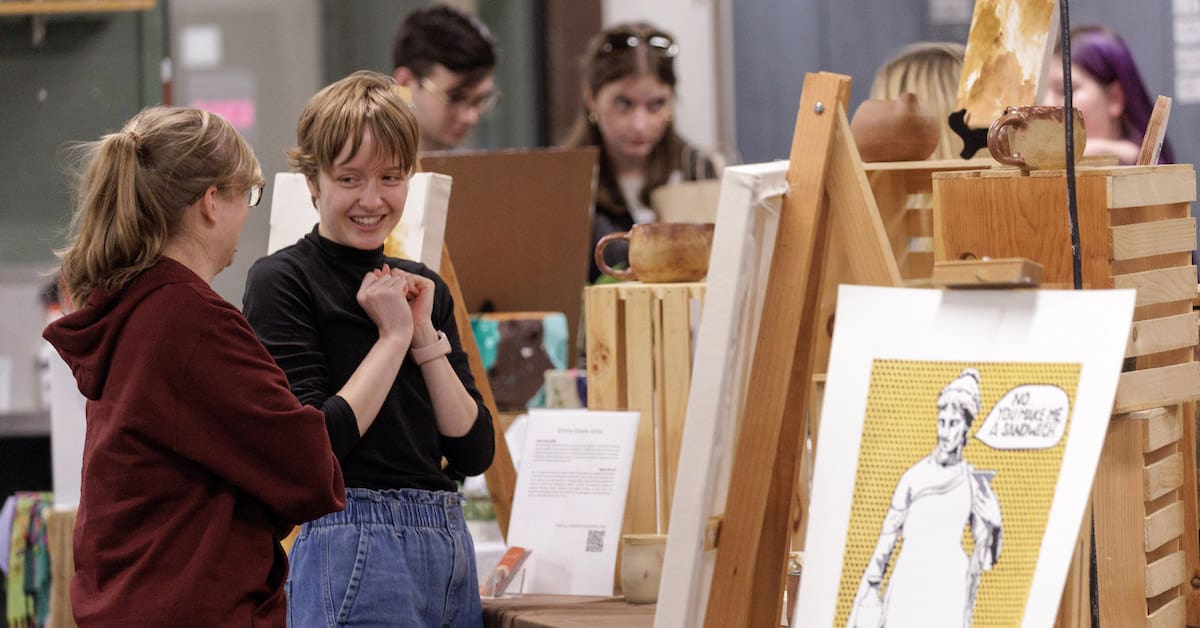 Art and Design students and faculty sell their creations at the Open House and Holiday Sale. Photo by Benjamin Krain.