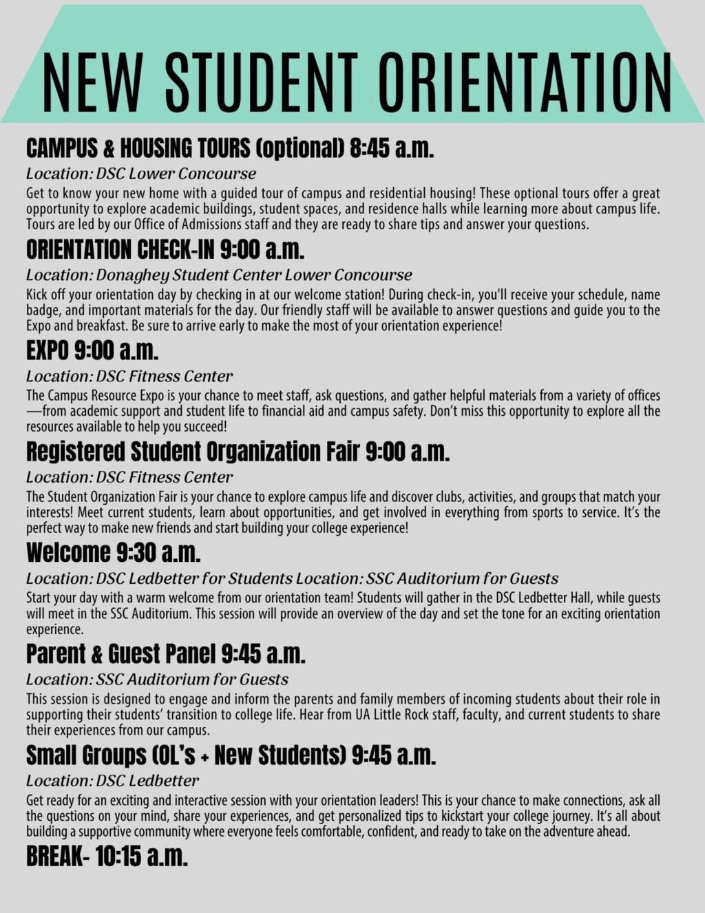 New Student Orientation - New Students - UA Little Rock