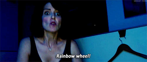 Liz Lemon gets the rainbow wheel