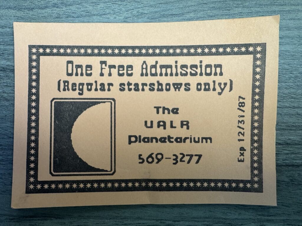 Vintage ticket of the planetarium