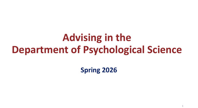 Advising in the Department of Psychological Science
