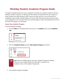 Workday Student Academic Progress Guide