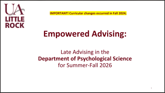 Late advising instructions.