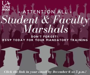 Student & Faculty Commencement Marshals Reminder