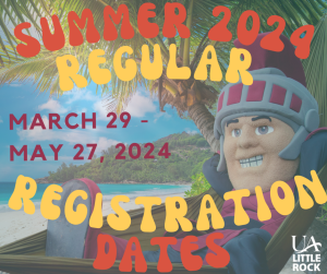 Regular registration for Summer 2024 Terms 1 and 2 closes on May 27, 2024, at 5 pm. Late registration will run May 28 - May 30, 2024, and will incur a $100 fee unless youâ€™re a senior citizen or already registered for other summer courses.