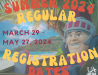 Regular registration for Summer 2024 Terms 1 and 2 closes on May 27, 2024, at 5 pm. Late registration will run May 28 - May 30, 2024, and will incur a $100 fee unless you’re a senior citizen or already registered for other summer courses.