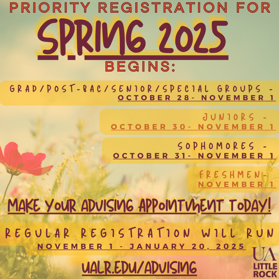 Spring 2025 Registration Starts Monday! - Student Records - UA Little Rock