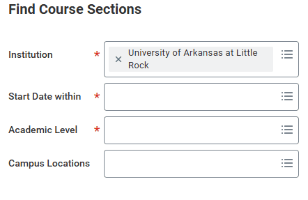 Click on the menu icon to the right of the box and select University of Arkansas at Little Rock