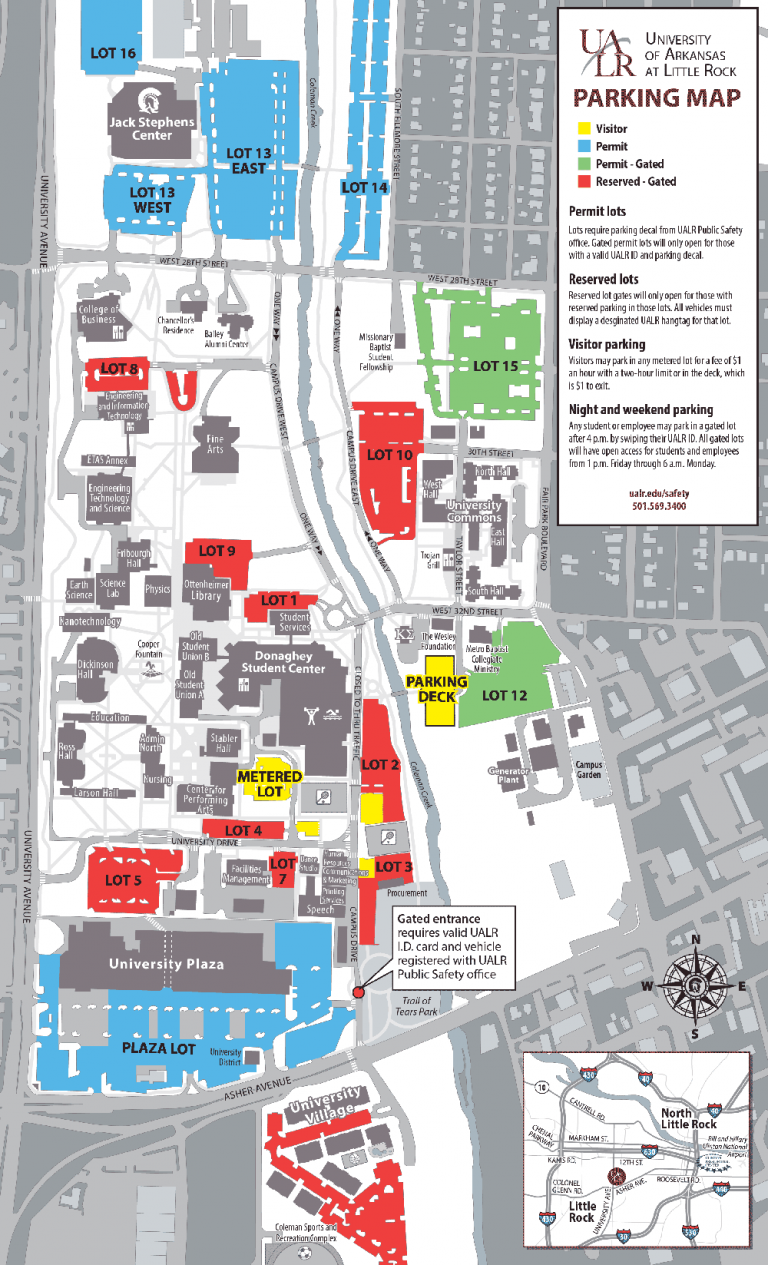 parking map - University Police - UA Little Rock