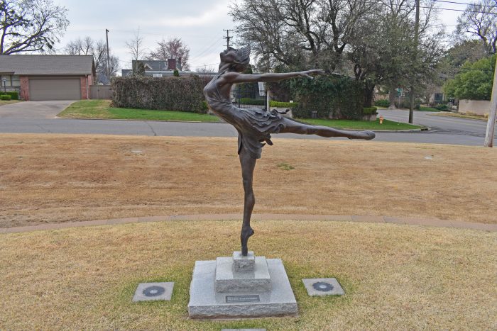 Maria Tallchief, "Five Moons" sculpture at Tulsa Historical Society's Vintage Gardens