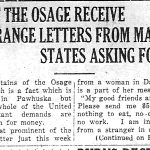 Chiefs of the Osage Receive Strange Letters (Page 1)