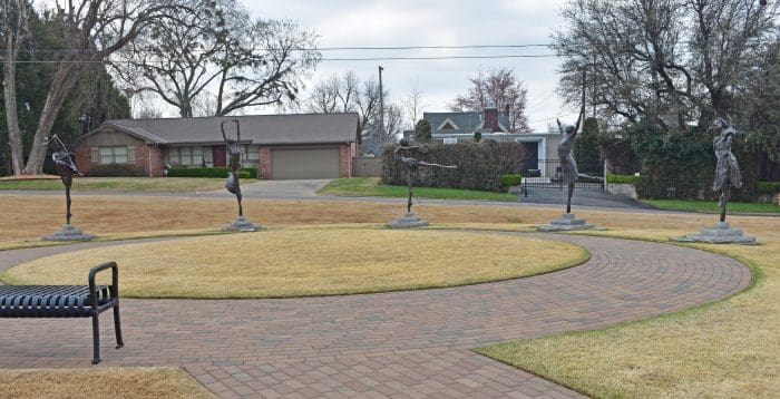 "Five Moons" sculpture at Tulsa Historical Society's Vintage Gardens
