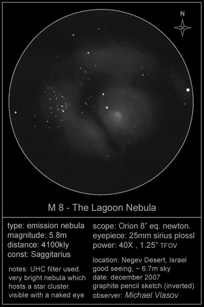 Sketch of the M8 Lagoon Nebula by observer Michael Viasov