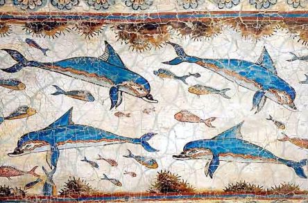 Fresco of dolphins from Ancient Greece