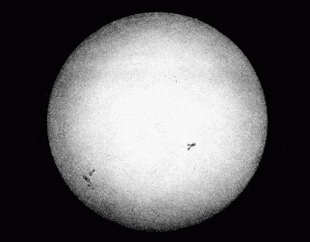 The first photo of the Sun taken in 1845