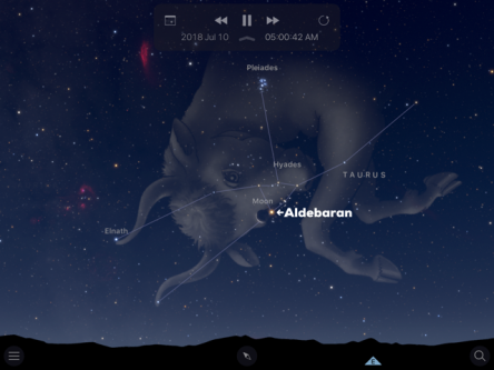 Graphic of Aldebaran, the brightest star in Taurus