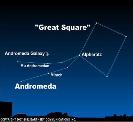 Andromeda Galaxy via Great Square Pegasus