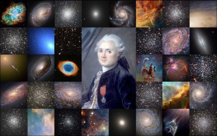 Image of Charles Messier with galaxies