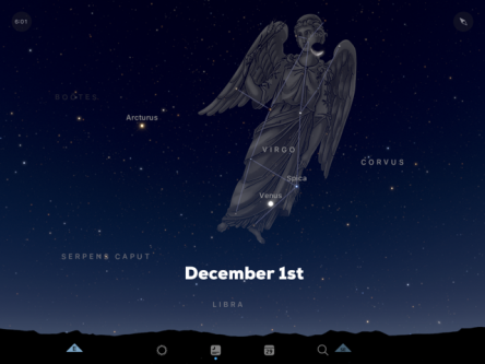 Grapic of Venus on December 1st