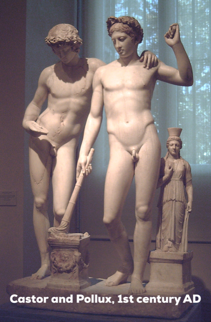 Marble statues of Castor and Pollux
