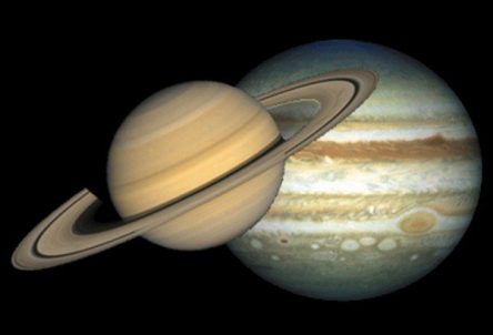 Graphic of Jupiter and Saturn