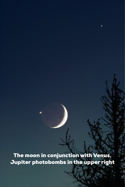 Photo of Moon, Jupiter and Venus