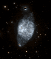 Graphic of Blue Flash Nebula on starry background