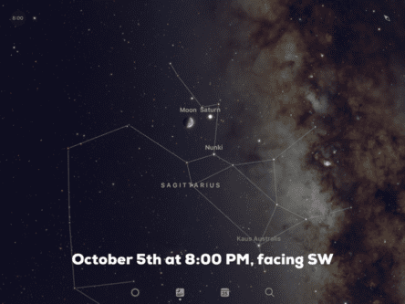 Graphic of Moon and Saturn in Sagitarius